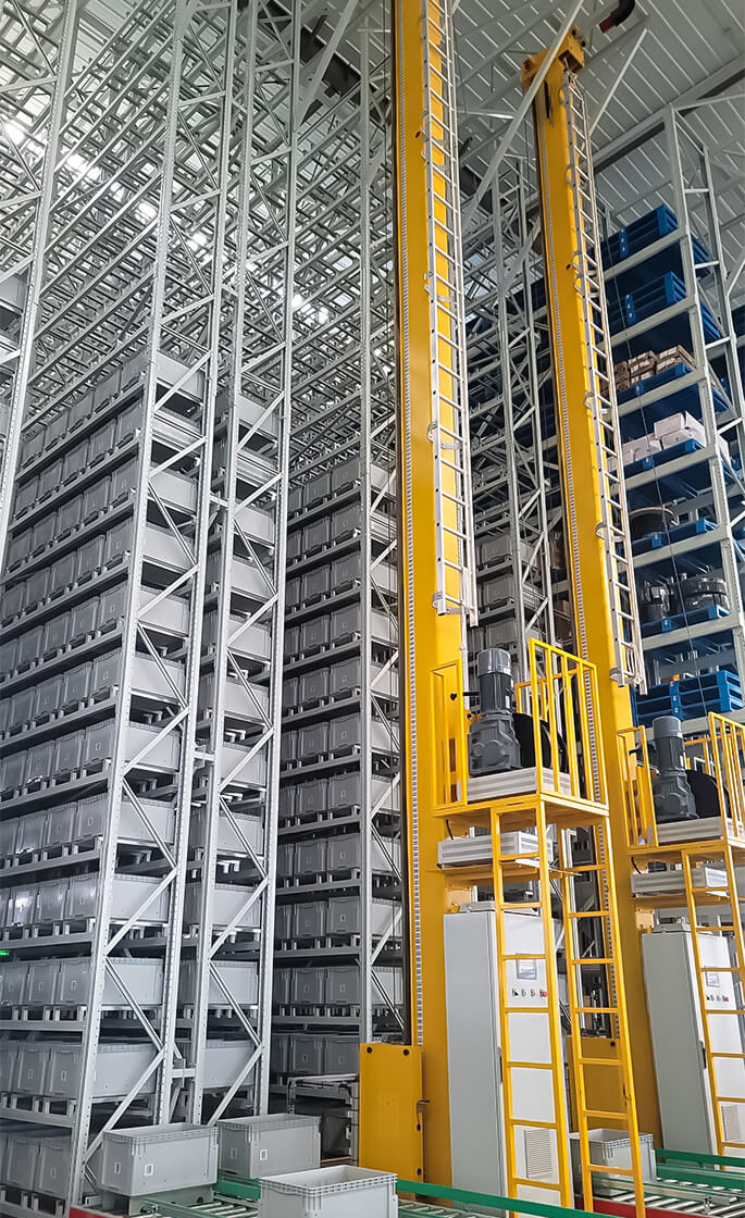 Cần trục stacker mini load