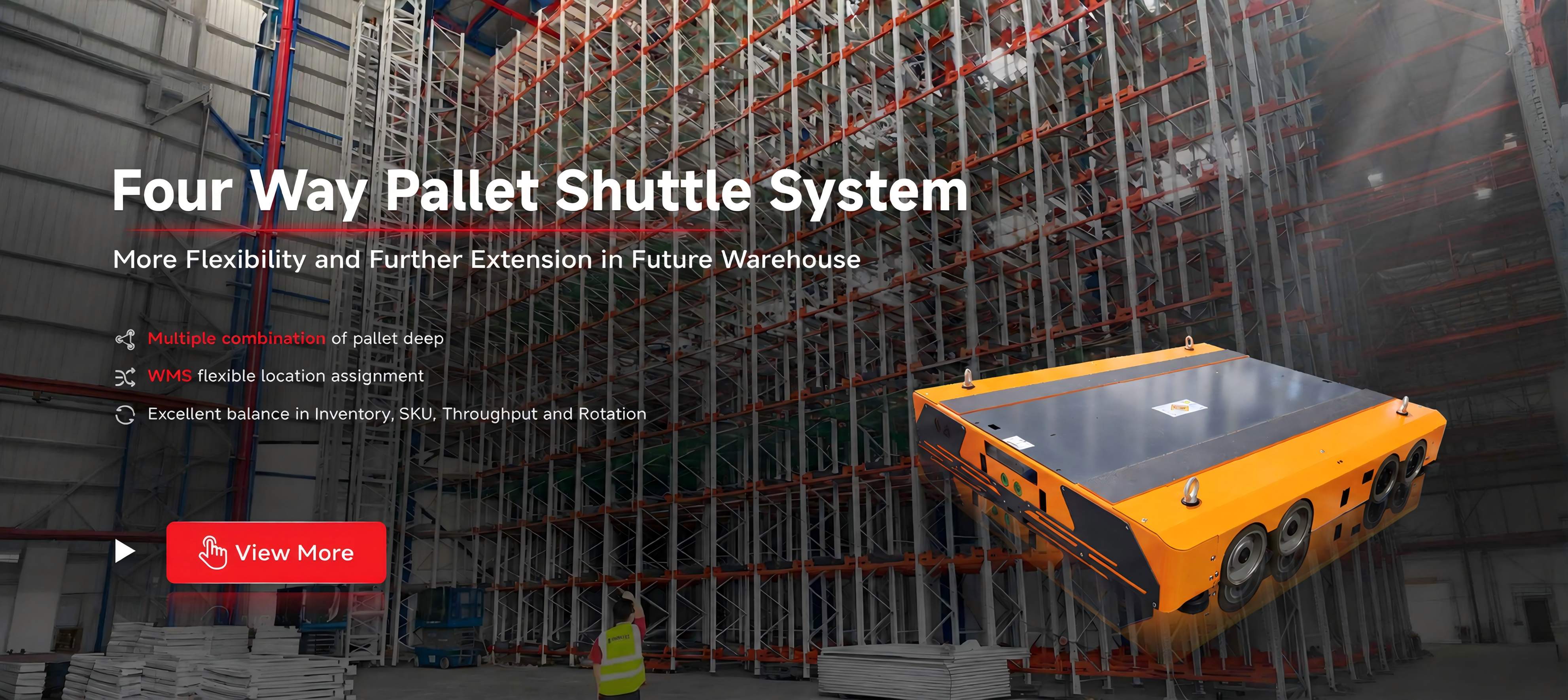 Hệ thống xe shuttle pallet bốn chiều Hydglobalasrs